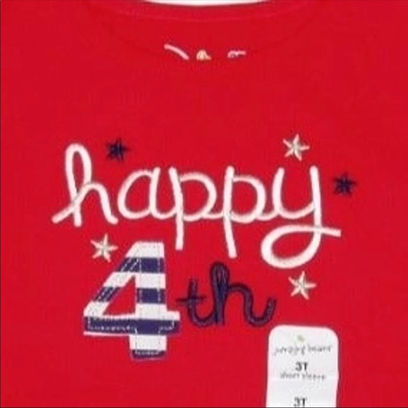 Happy 4th Tee July Holiday Girls American Fourth Top Patriotic Shirt - Picture 2 of 2
